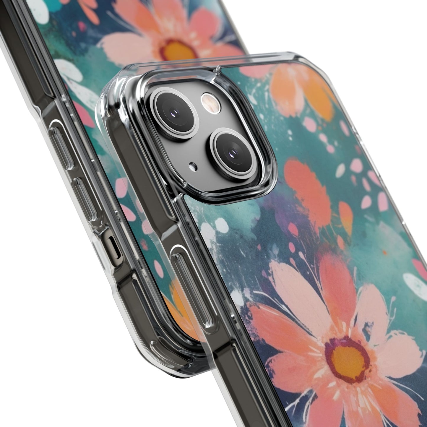 Pastel Floral Magnetic Clear Impact Case for iPhone 16 15 14