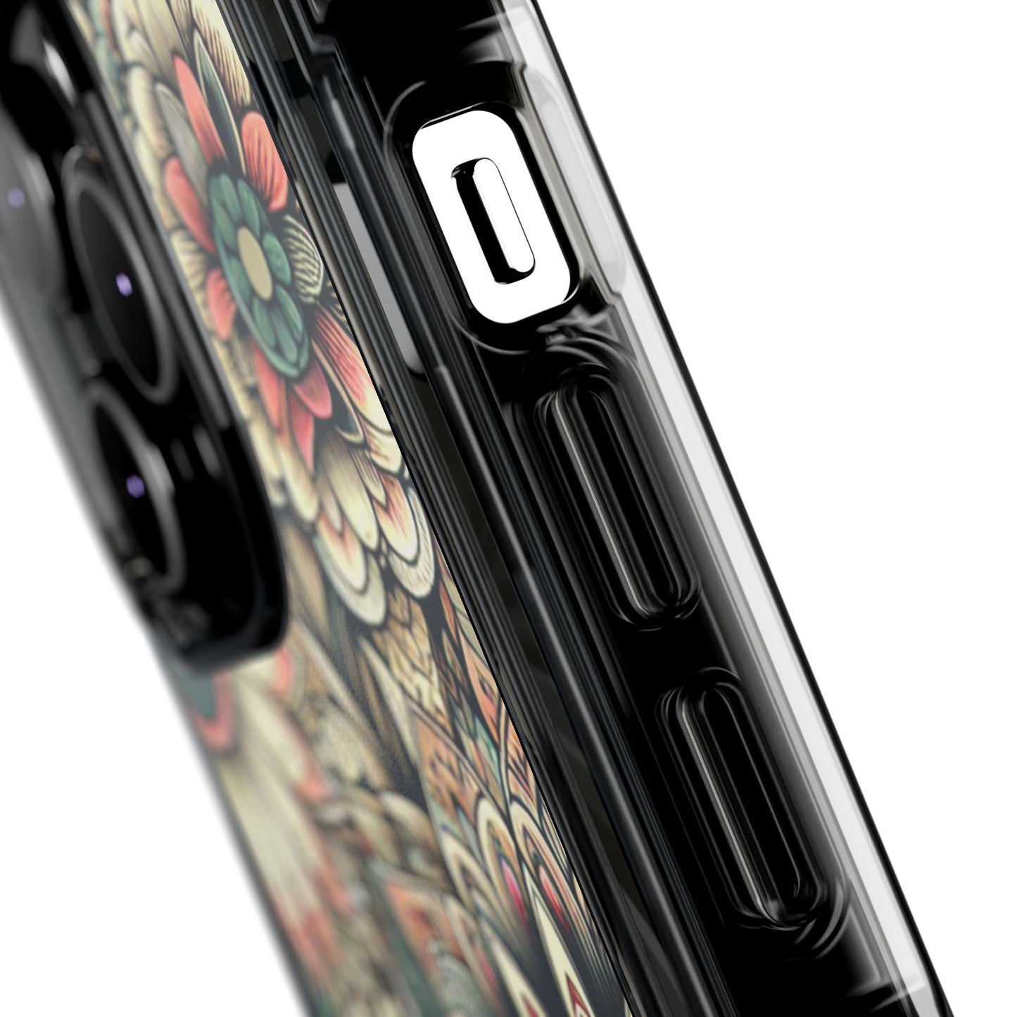 Boho Floral Magnetic Clear Impact Case for iPhone 16 15 14
