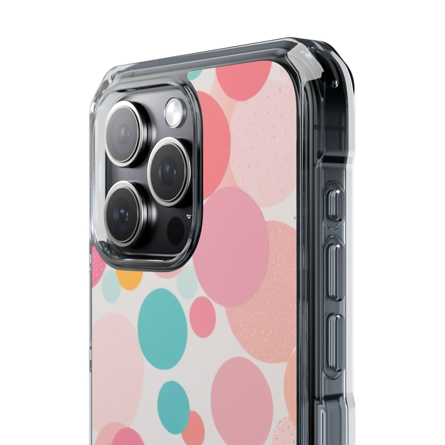 Colorful Polka Dot Magnetic Clear Impact Case for iPhone 16 15 14