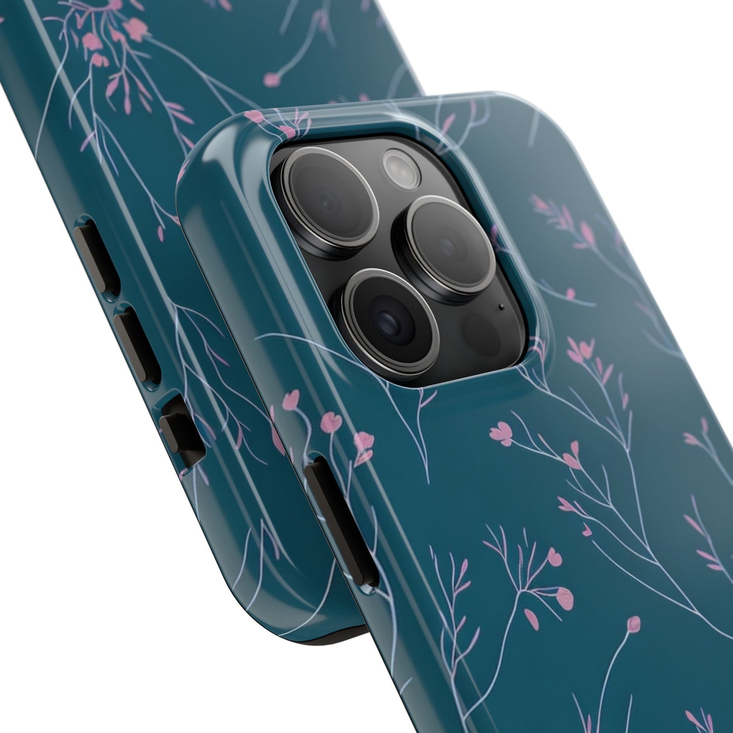 Teal Floral Tough Phone Case