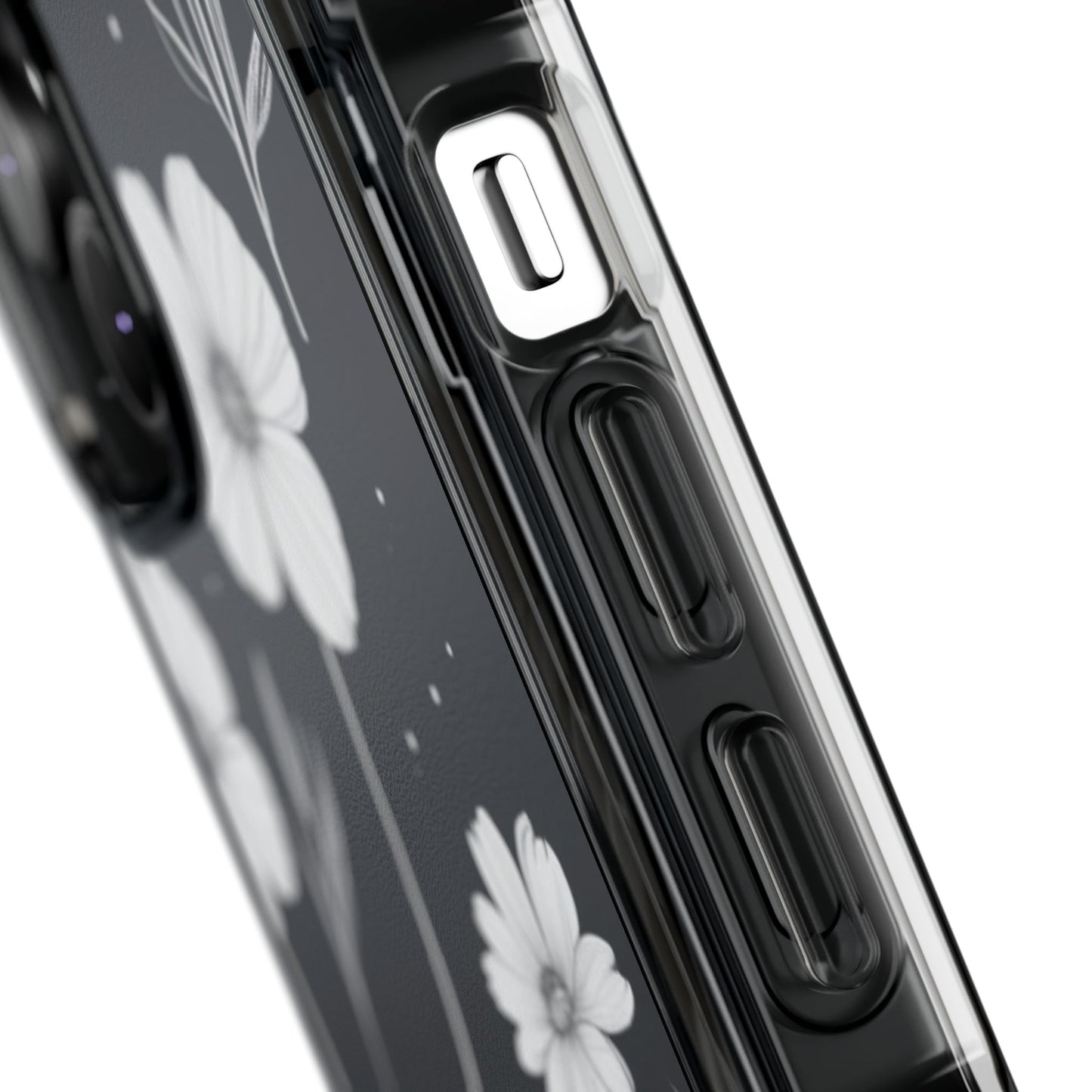Elegant Floral Magnetic Clear Impact Case for iPhone 16 15 14