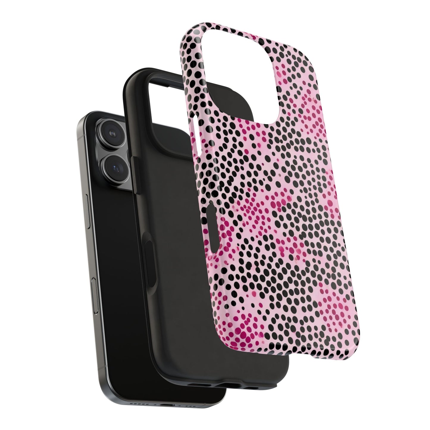 Pink and Black Dot Design Tough Phone Case