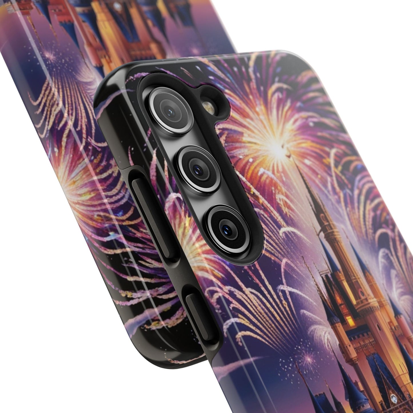 Magical Castle and Fireworks Tough Phone Case for iPhone 16 15 14 13 12 11 X 8 7 Samsung Galaxy S24 S23 S22 S21