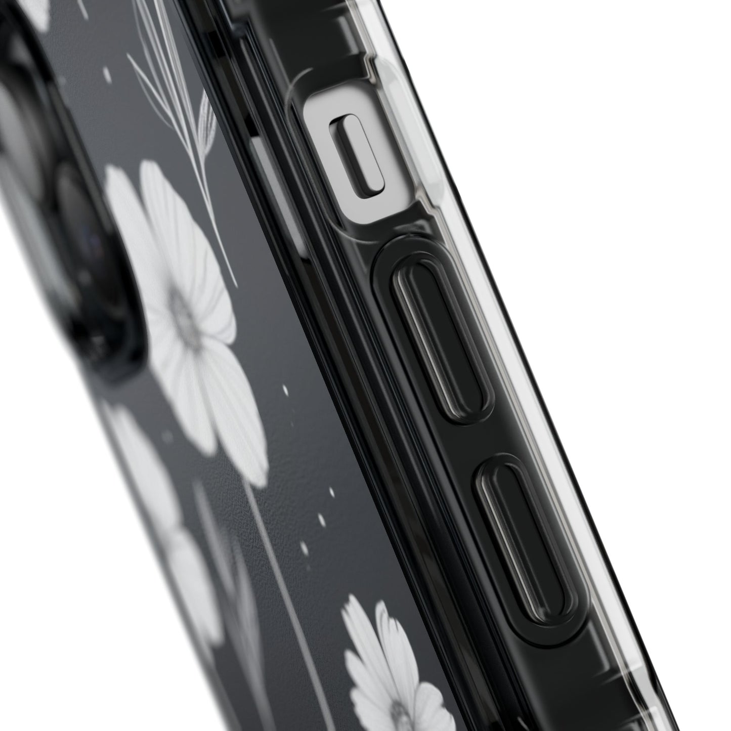 Elegant Floral Magnetic Clear Impact Case for iPhone 16 15 14