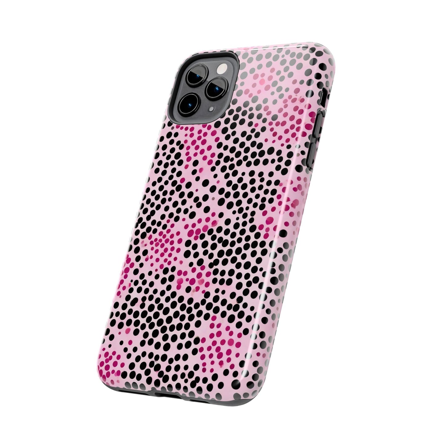 Pink and Black Dot Design Tough Phone Case