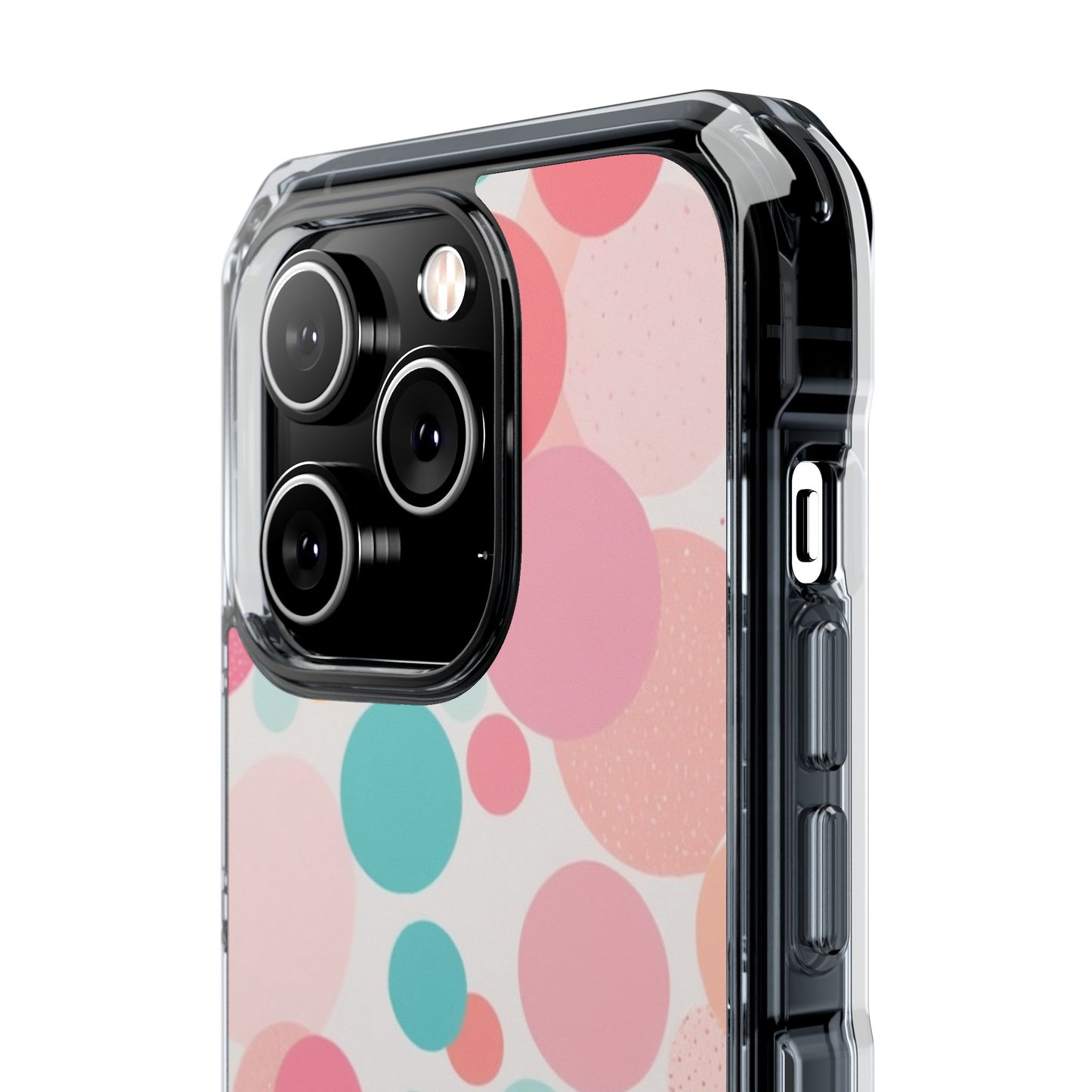 Colorful Polka Dot Magnetic Clear Impact Case for iPhone 16 15 14