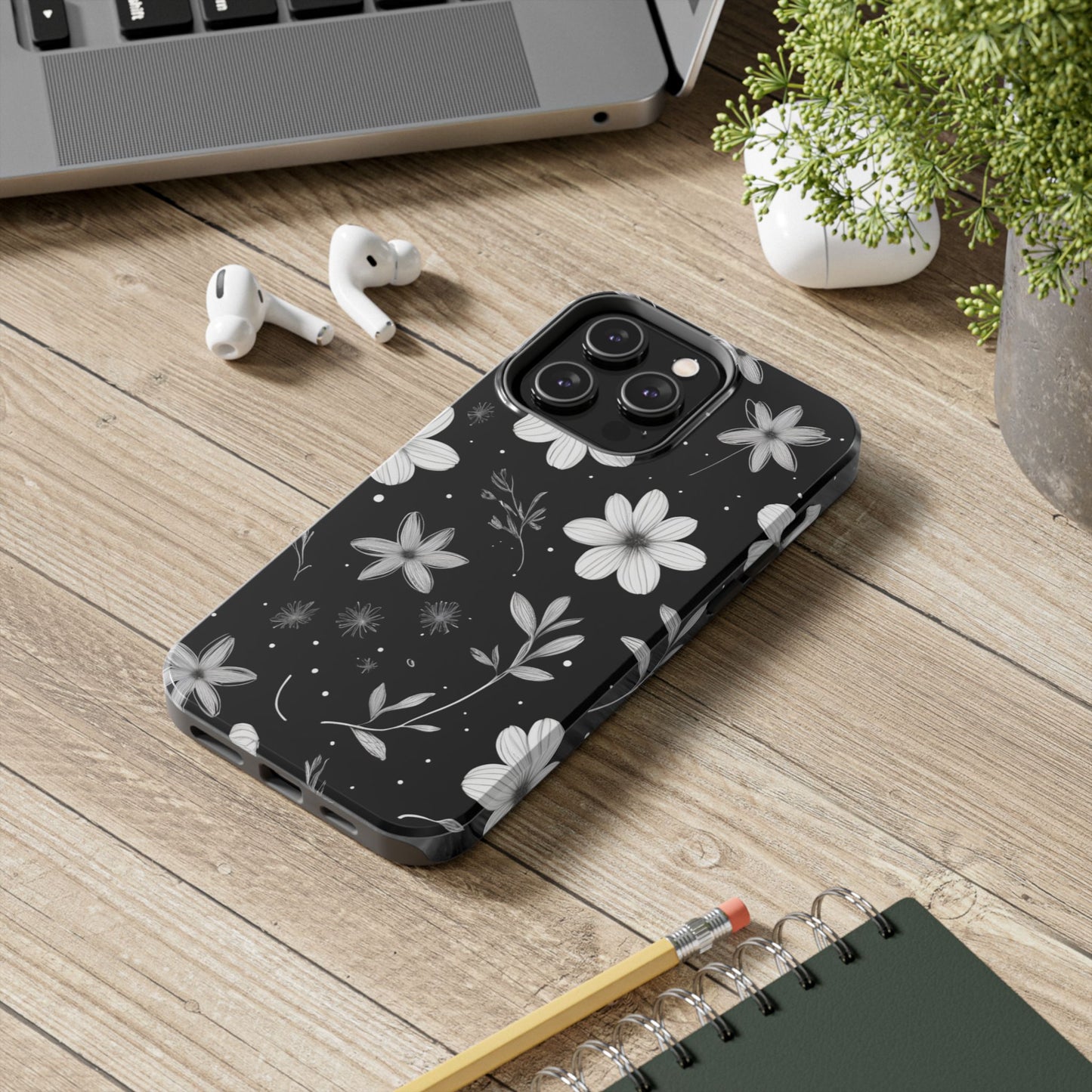 Elegant Floral Tough Phone Case for iPhone 16 15 14 13 12 11 X 8 7 Samsung Galaxy S24 S23 S22 S21