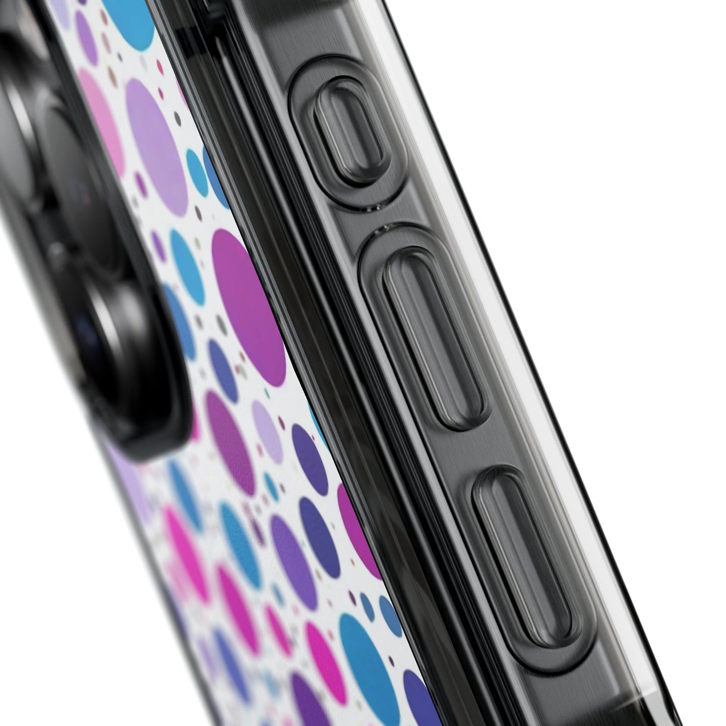 Polka Dot Design Magnetic Clear Impact Case for iPhone 16 15 14