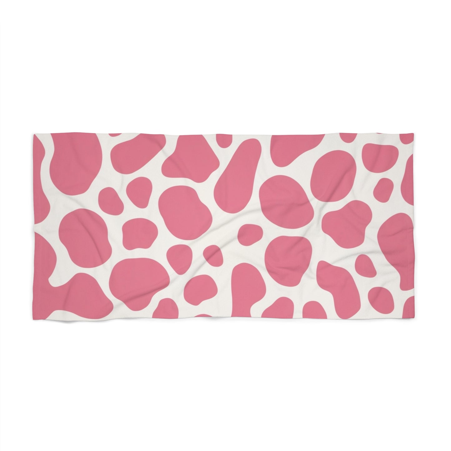 Pink Giraffe Print Beach Towel