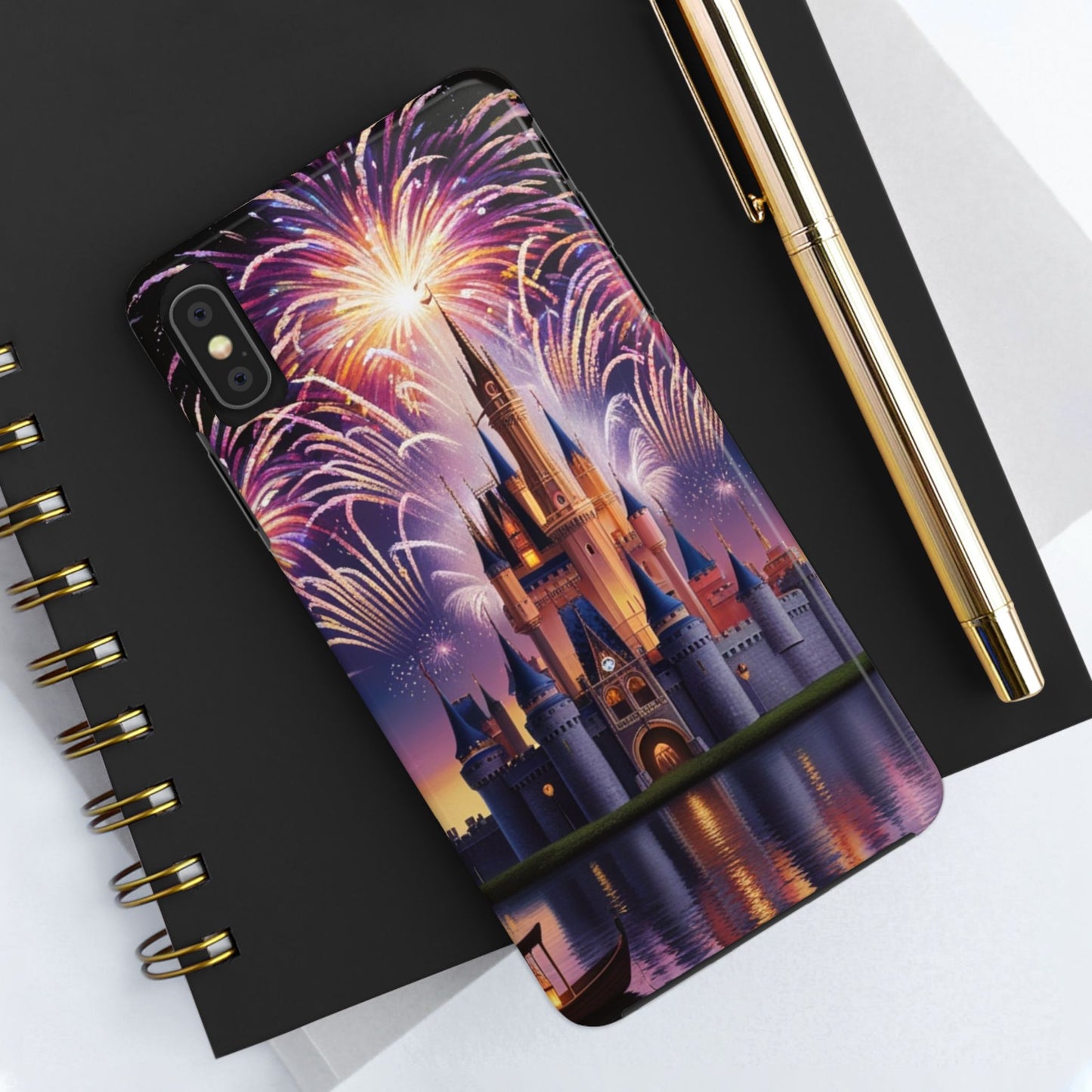 Magical Castle and Fireworks Tough Phone Case for iPhone 16 15 14 13 12 11 X 8 7 Samsung Galaxy S24 S23 S22 S21