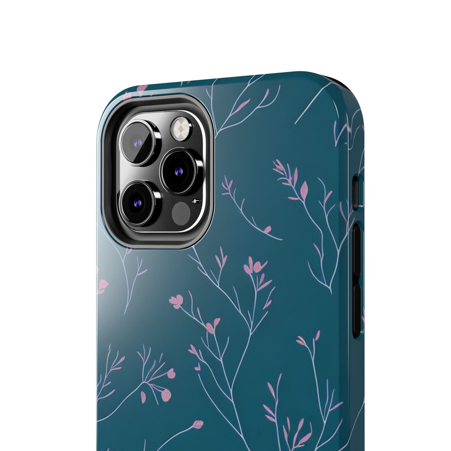 Teal Floral Tough Phone Case