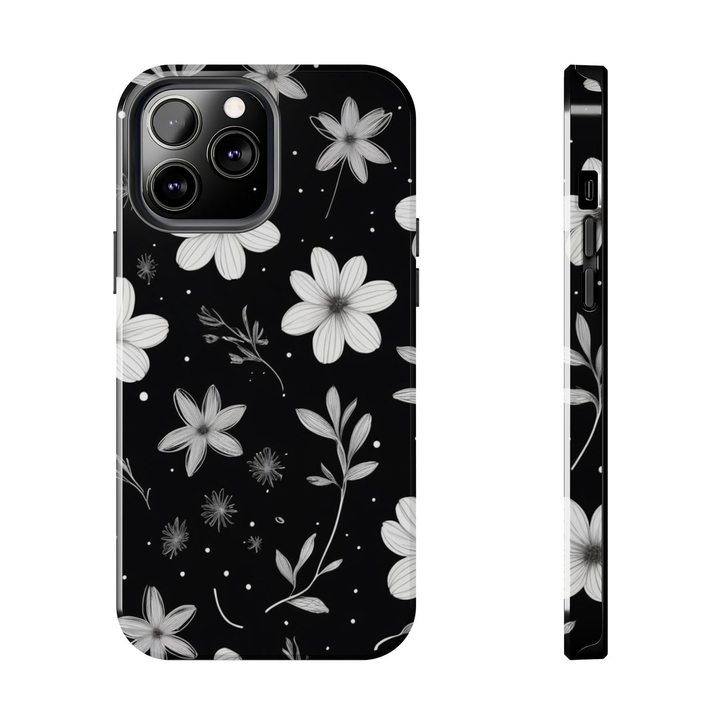 Elegant Floral Tough Phone Case for iPhone 16 15 14 13 12 11 X 8 7 Samsung Galaxy S24 S23 S22 S21