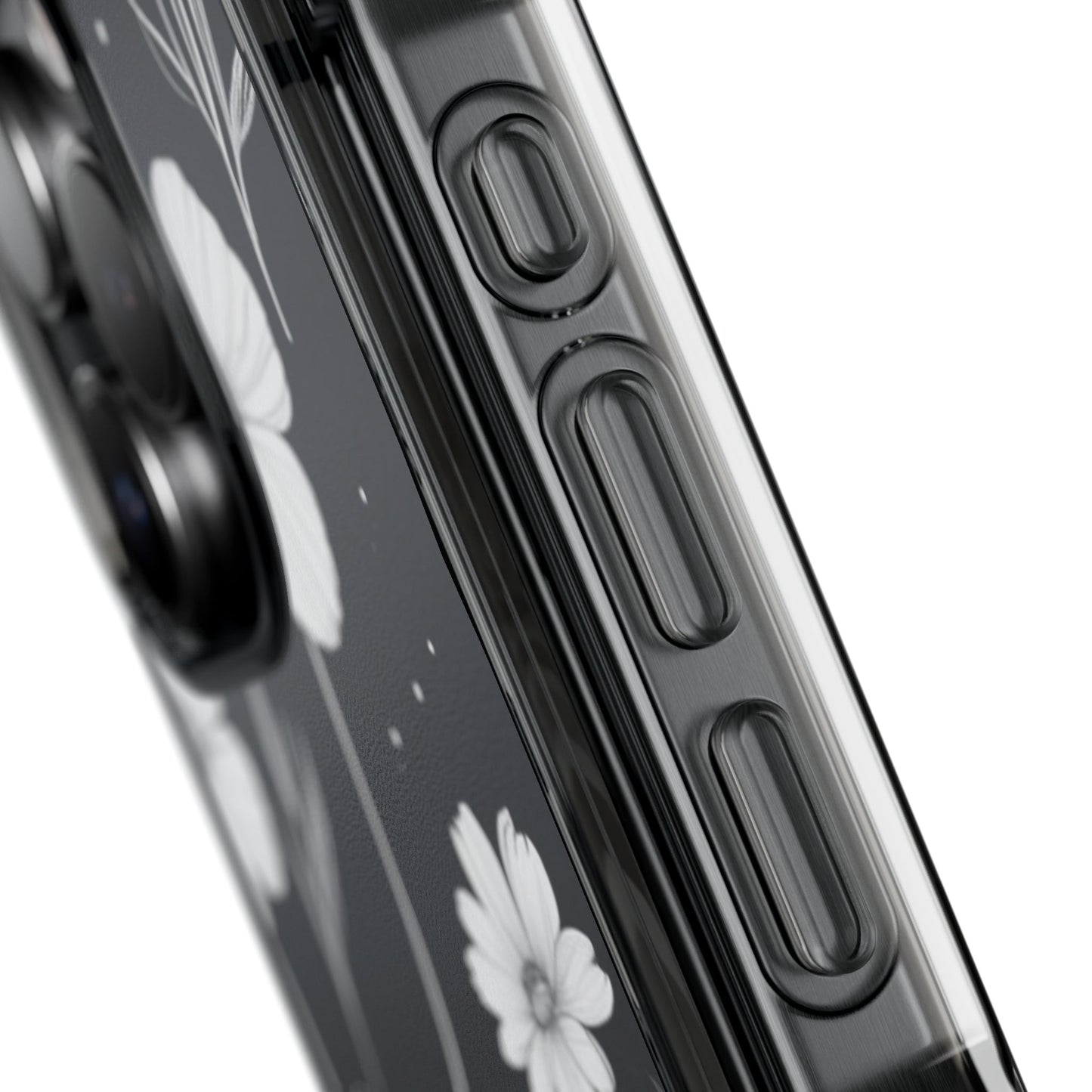 Elegant Floral Magnetic Clear Impact Case for iPhone 16 15 14