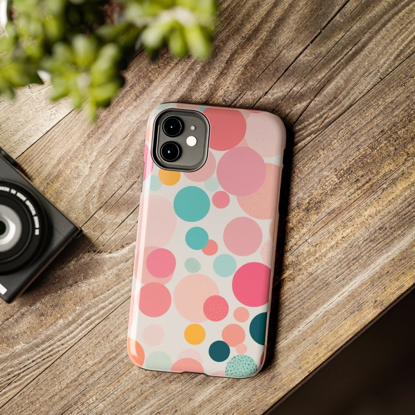 Pink Polka Dot Phone Case for iPhone 16 15 14 13 12 11 X 8 7 Samsung Galaxy S24 S23 S22 S21