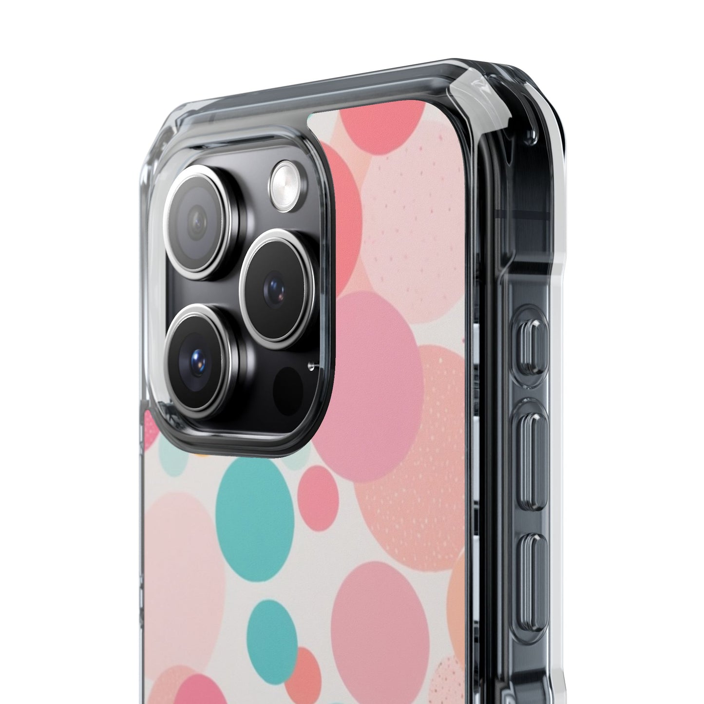 Colorful Polka Dot Magnetic Clear Impact Case for iPhone 16 15 14