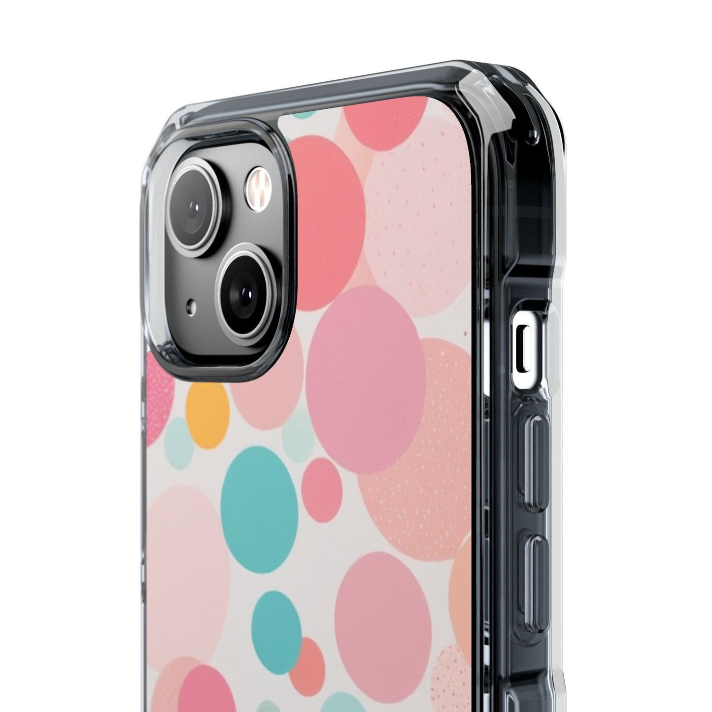 Colorful Polka Dot Magnetic Clear Impact Case for iPhone 16 15 14