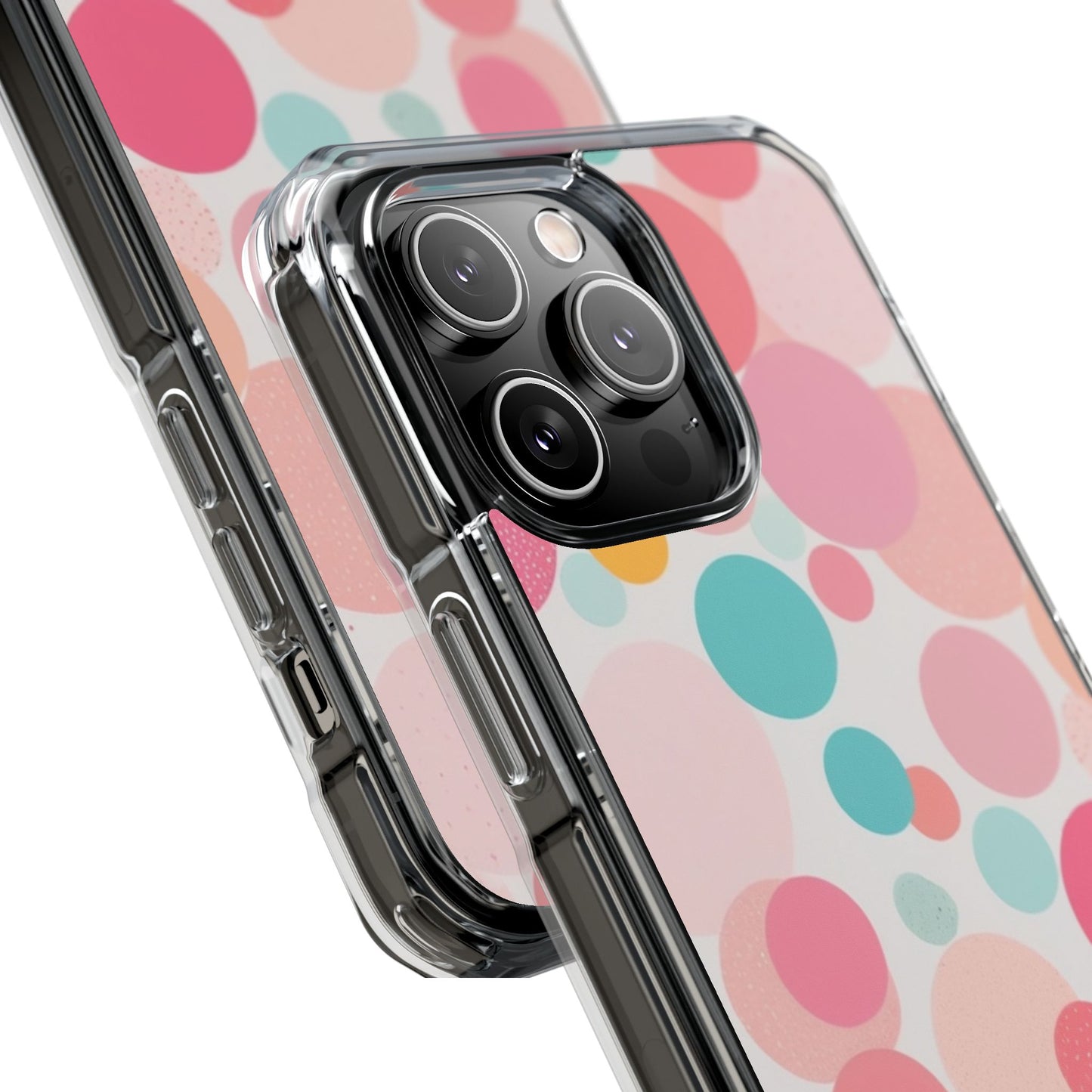 Colorful Polka Dot Magnetic Clear Impact Case for iPhone 16 15 14