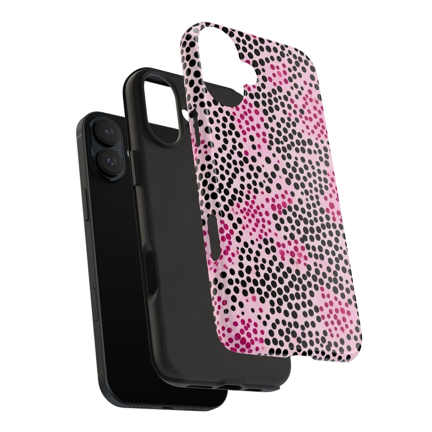 Pink and Black Dot Design Tough Phone Case