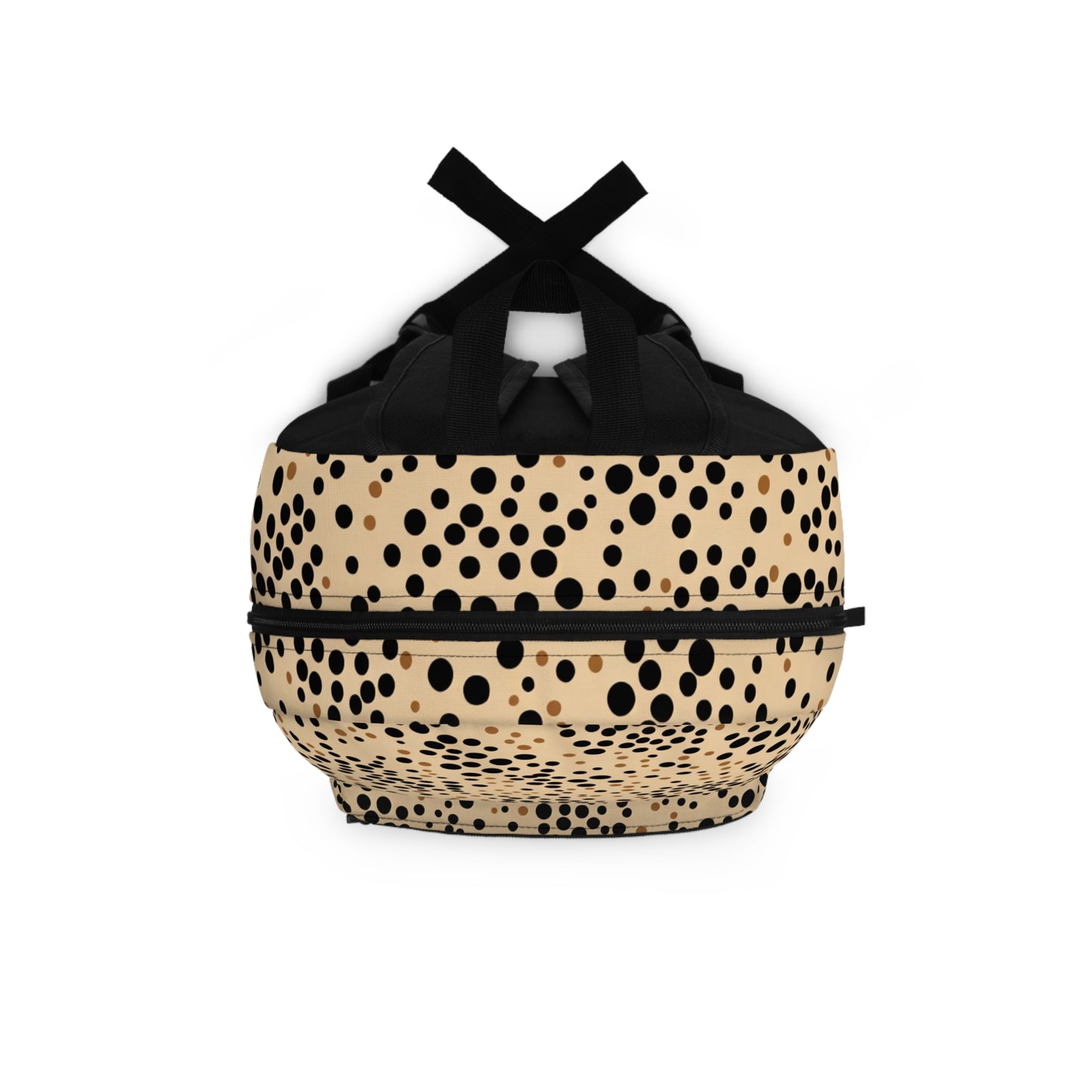 Tan and Black Polka Dot Backpack