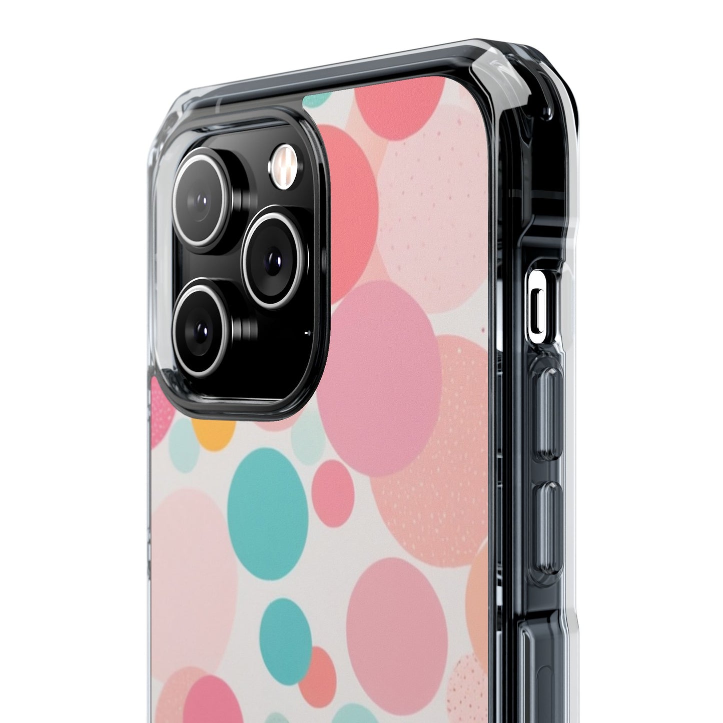 Colorful Polka Dot Magnetic Clear Impact Case for iPhone 16 15 14