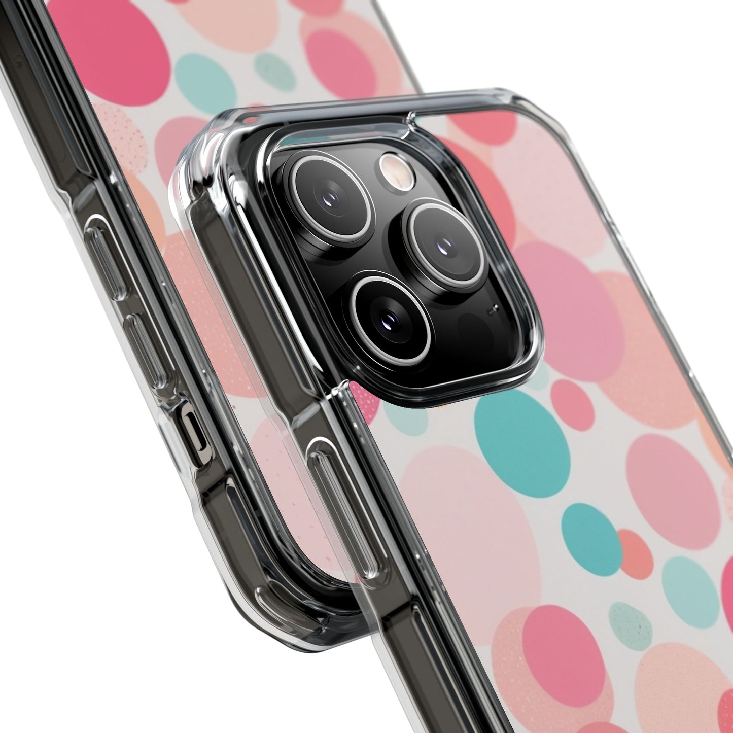 Colorful Polka Dot Magnetic Clear Impact Case for iPhone 16 15 14
