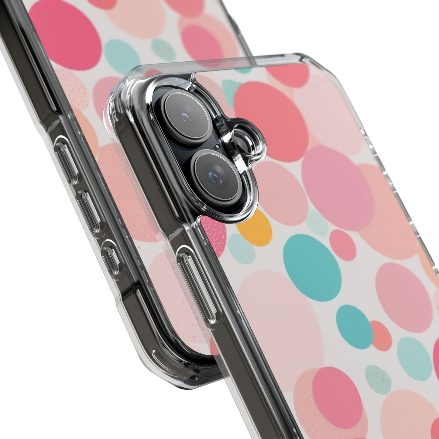 Colorful Polka Dot Magnetic Clear Impact Case for iPhone 16 15 14