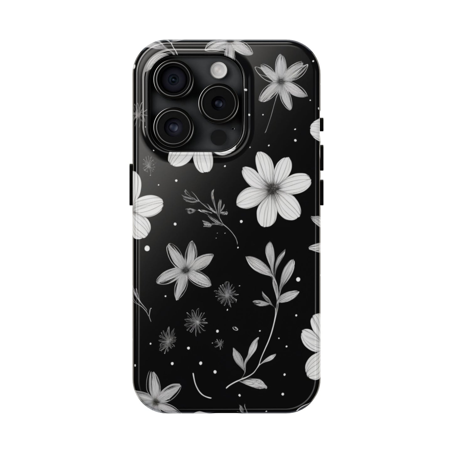 Elegant Floral Tough Phone Case for iPhone 16 15 14 13 12 11 X 8 7 Samsung Galaxy S24 S23 S22 S21