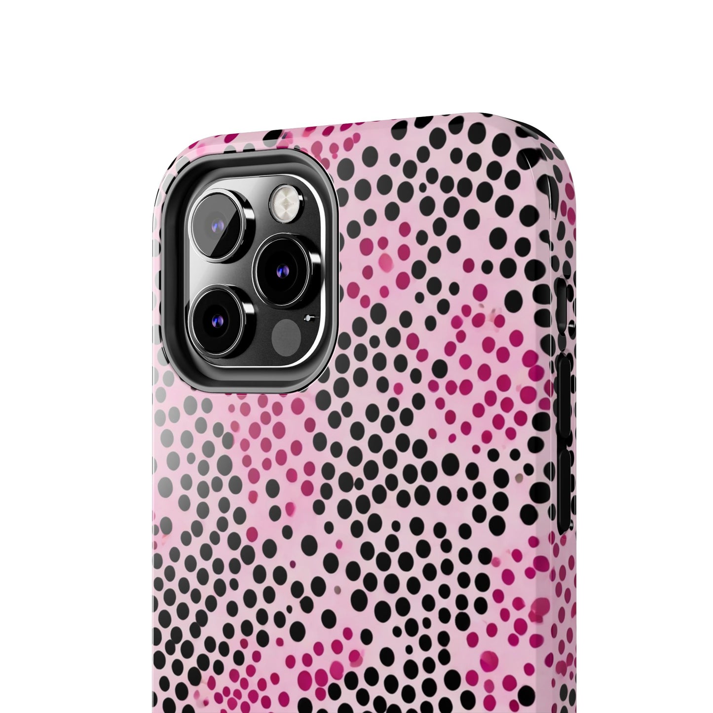 Pink and Black Dot Design Tough Phone Case