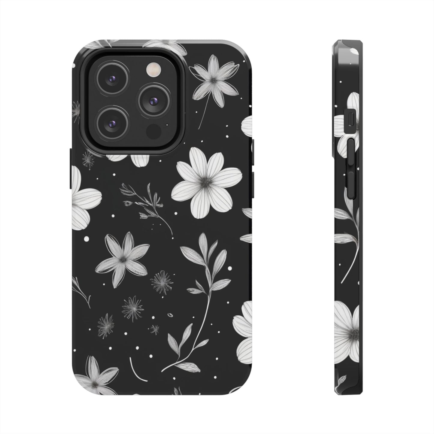 Elegant Floral Tough Phone Case for iPhone 16 15 14 13 12 11 X 8 7 Samsung Galaxy S24 S23 S22 S21