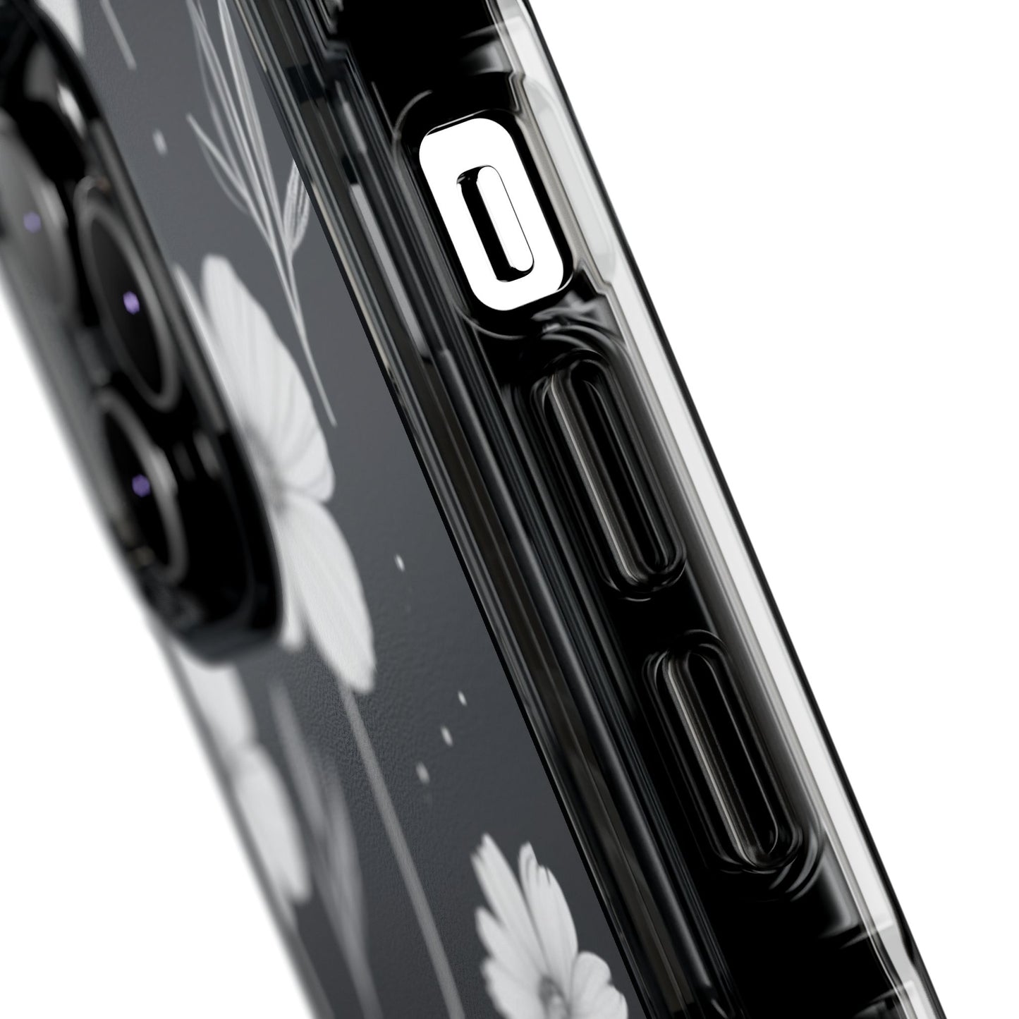 Elegant Floral Magnetic Clear Impact Case for iPhone 16 15 14