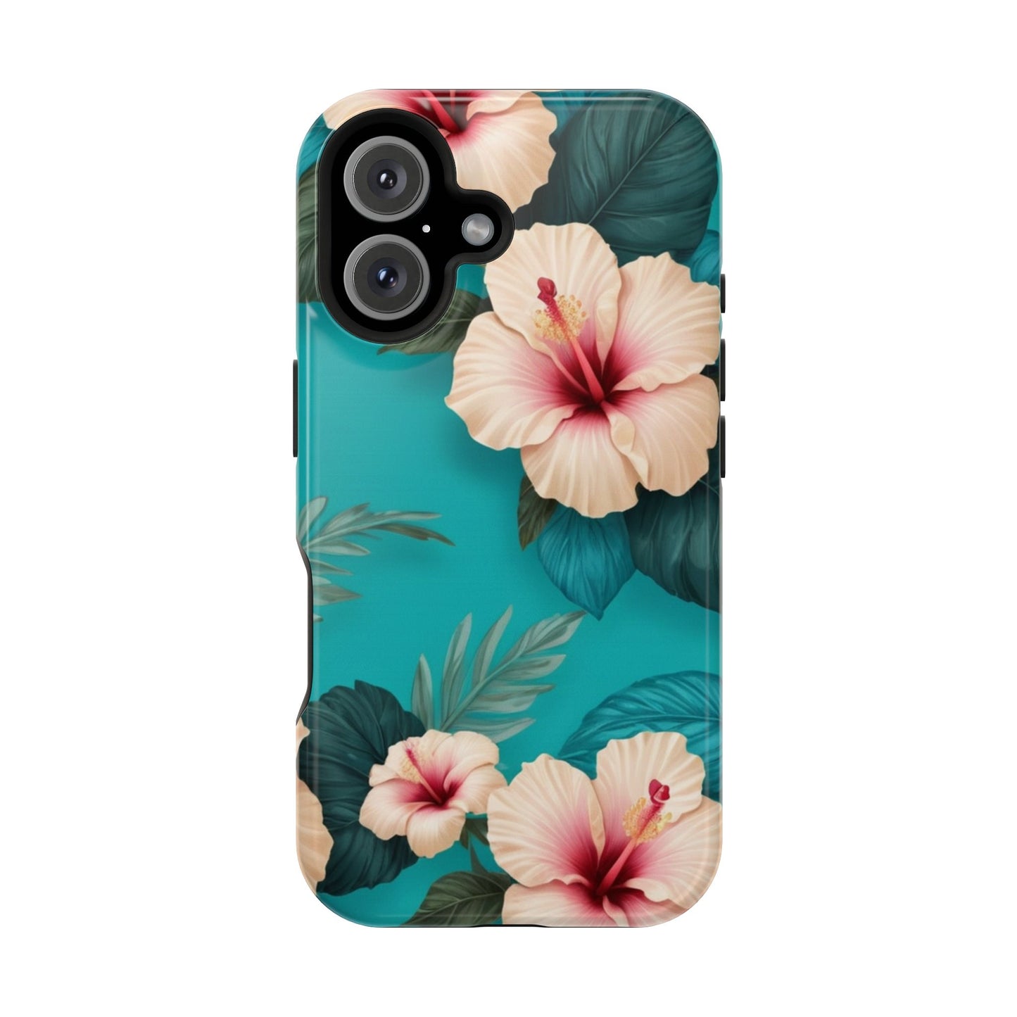 Tropical Floral Magnetic Tough Phone Case for iPhone 16 15 14 13