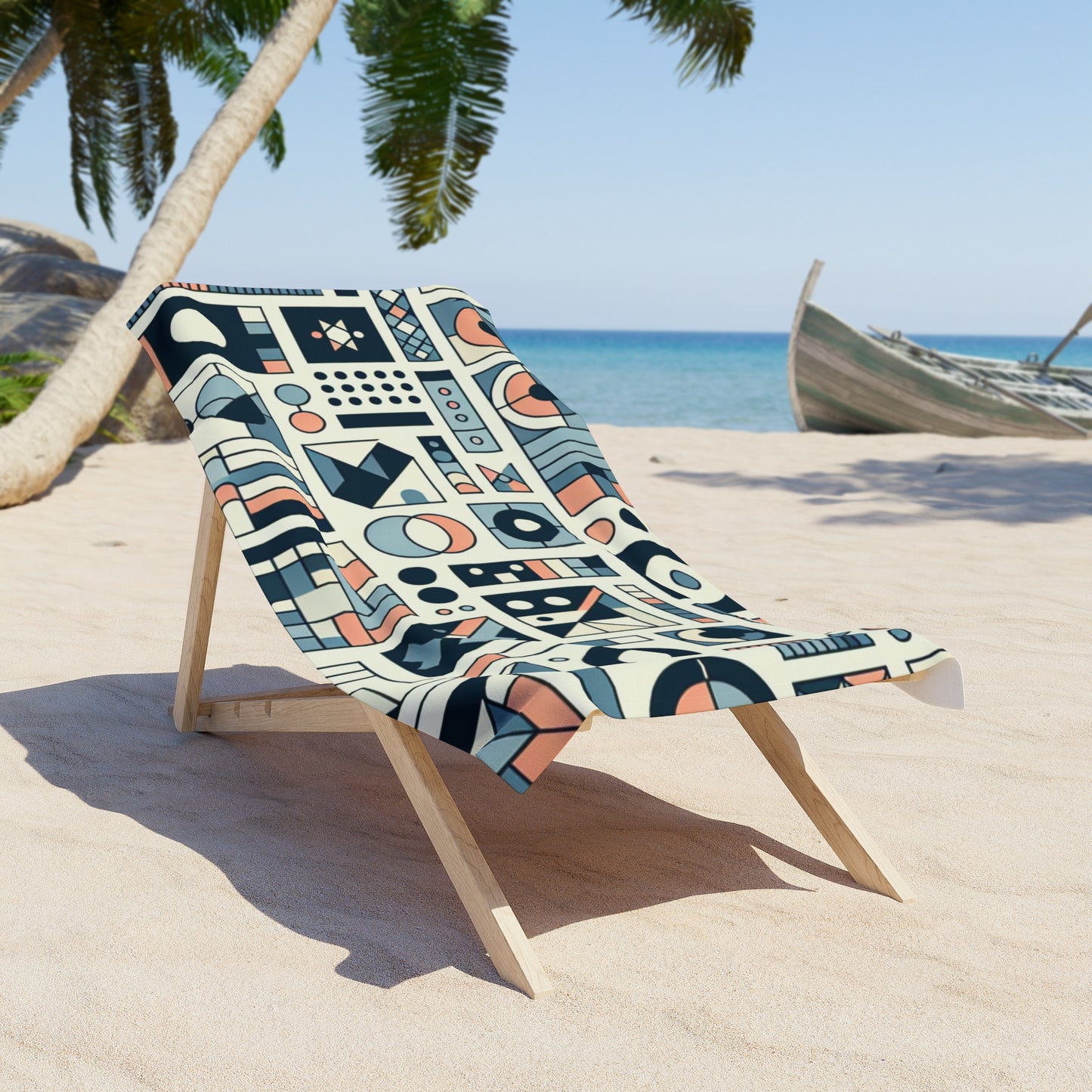 Geometric Print Beach Towel