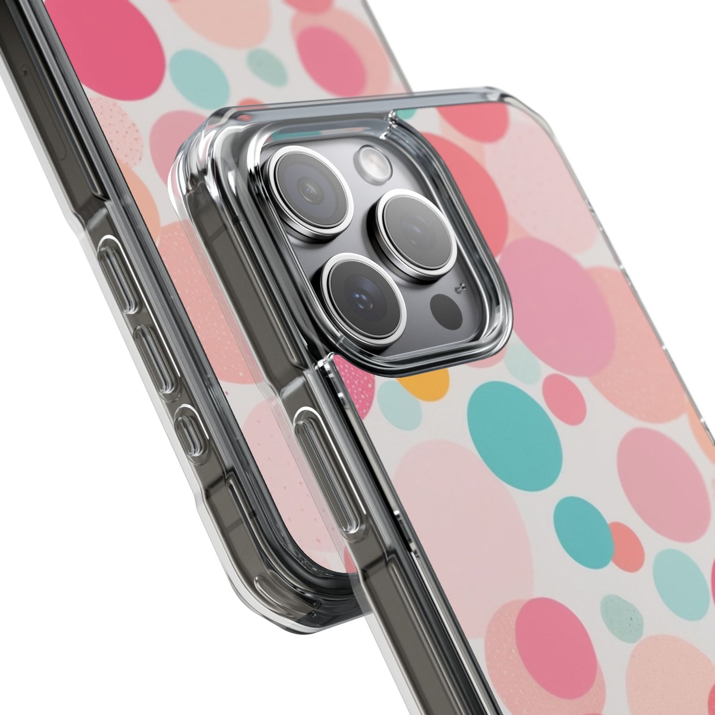 Colorful Polka Dot Magnetic Clear Impact Case for iPhone 16 15 14