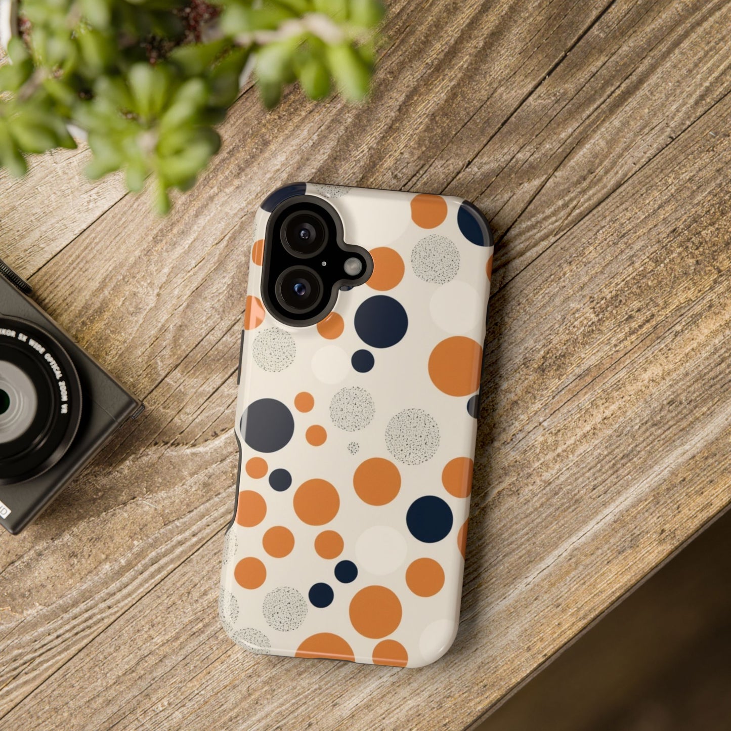 Orange Polka Dot Magnetic Phone Case