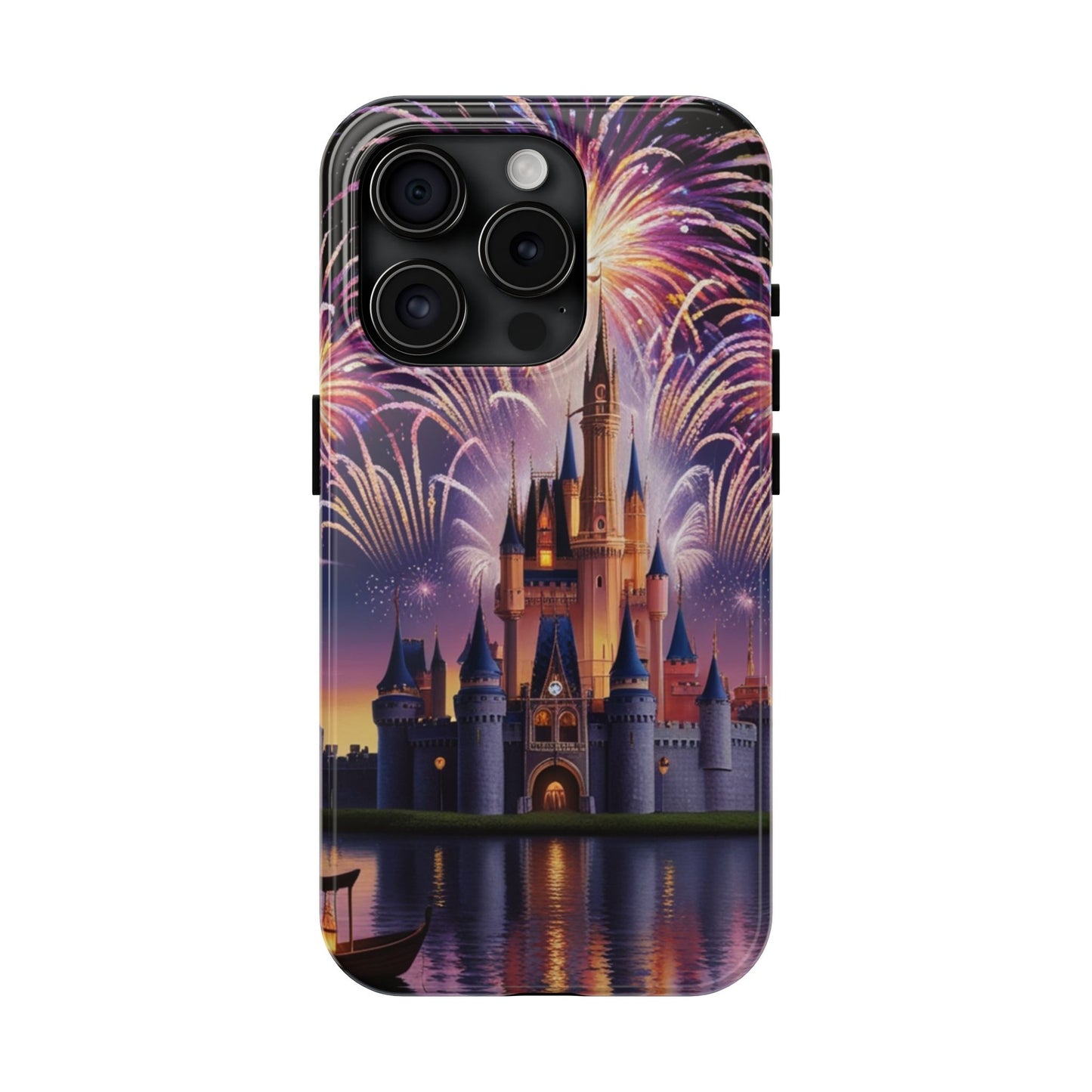 Magical Castle and Fireworks Tough Phone Case for iPhone 16 15 14 13 12 11 X 8 7 Samsung Galaxy S24 S23 S22 S21
