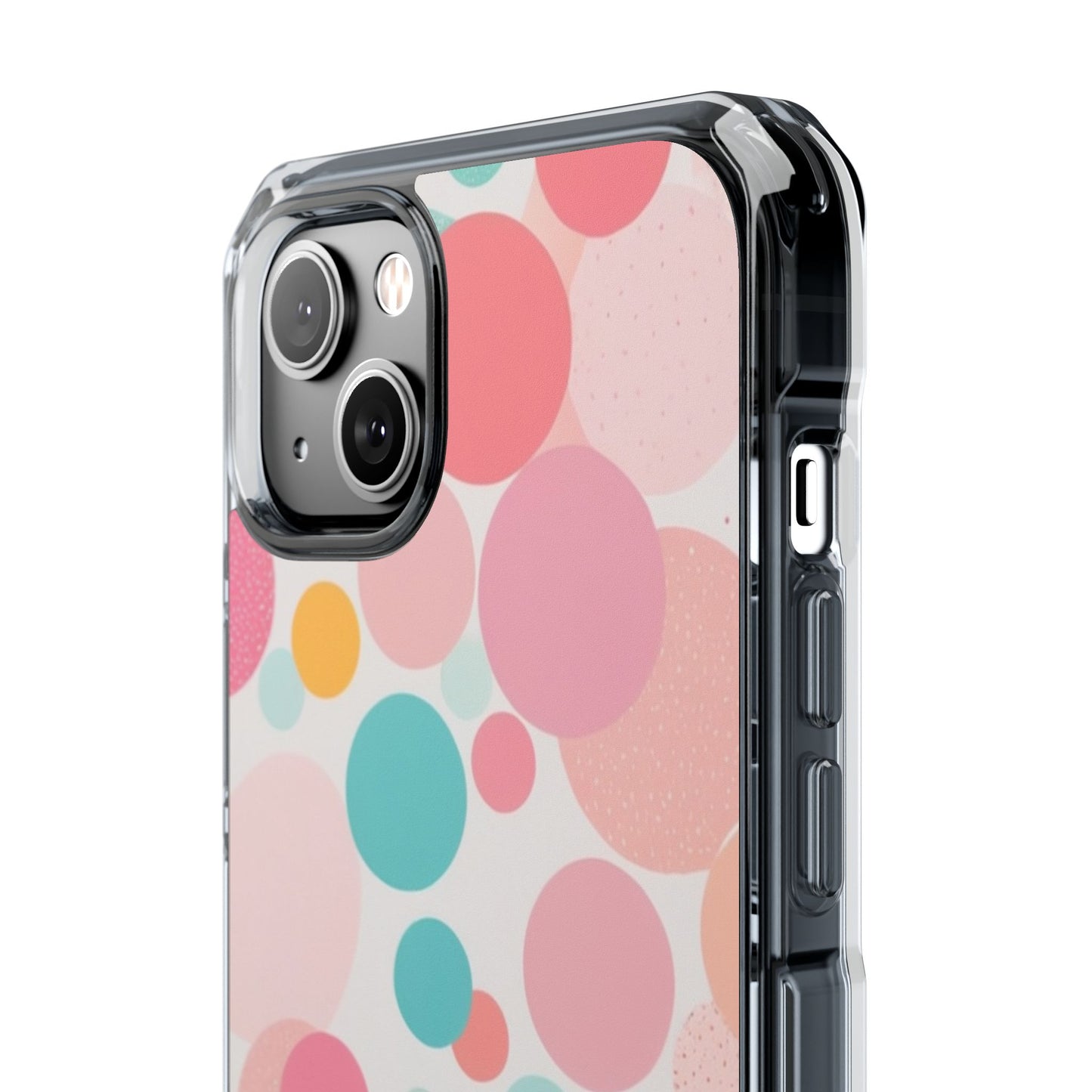 Colorful Polka Dot Magnetic Clear Impact Case for iPhone 16 15 14