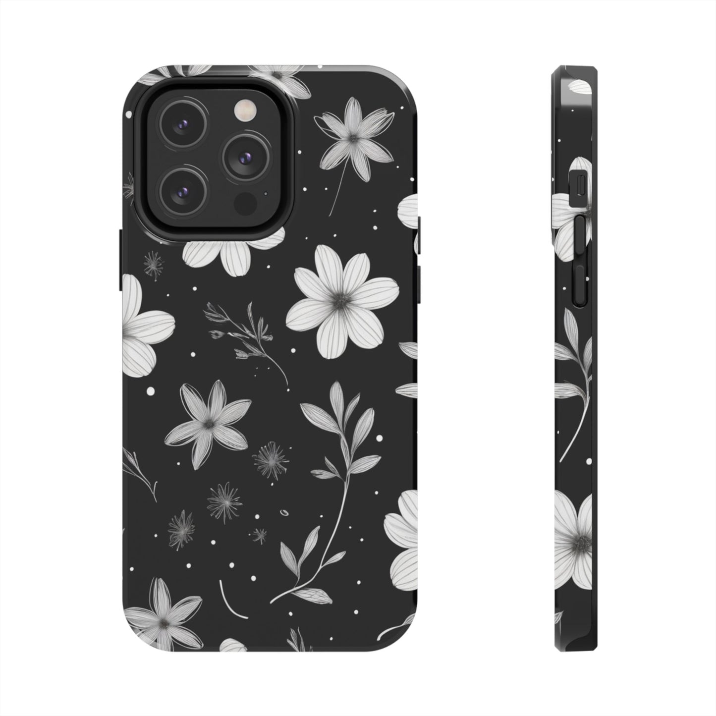 Elegant Floral Tough Phone Case for iPhone 16 15 14 13 12 11 X 8 7 Samsung Galaxy S24 S23 S22 S21