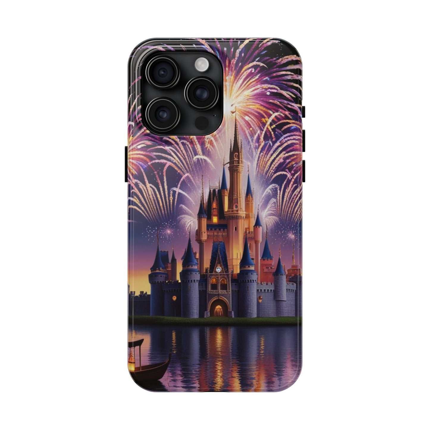 Magical Castle and Fireworks Tough Phone Case for iPhone 16 15 14 13 12 11 X 8 7 Samsung Galaxy S24 S23 S22 S21