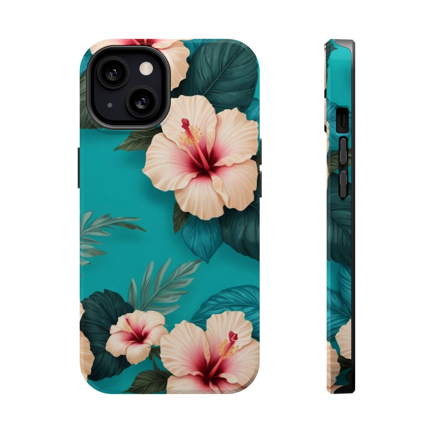 Tropical Floral Magnetic Tough Phone Case for iPhone 16 15 14 13