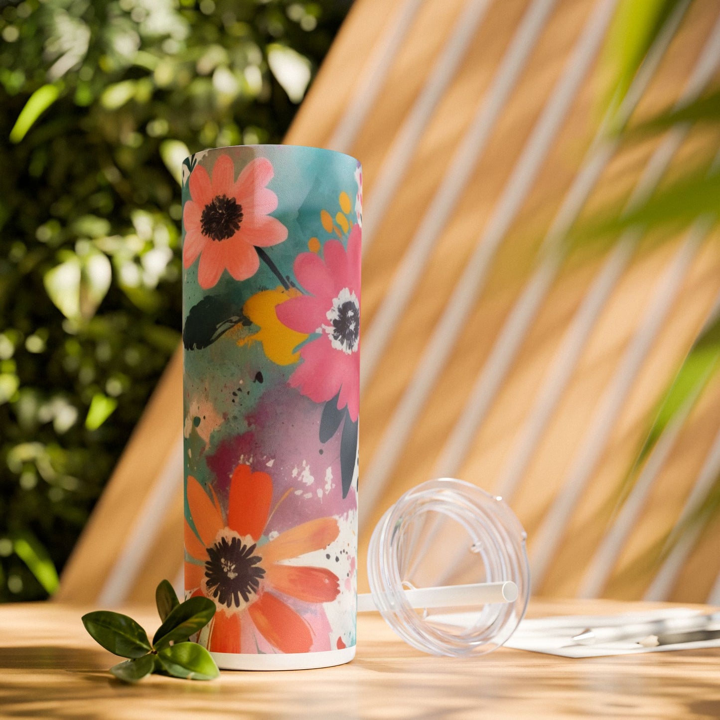 Floral Skinny Tumbler- 20oz