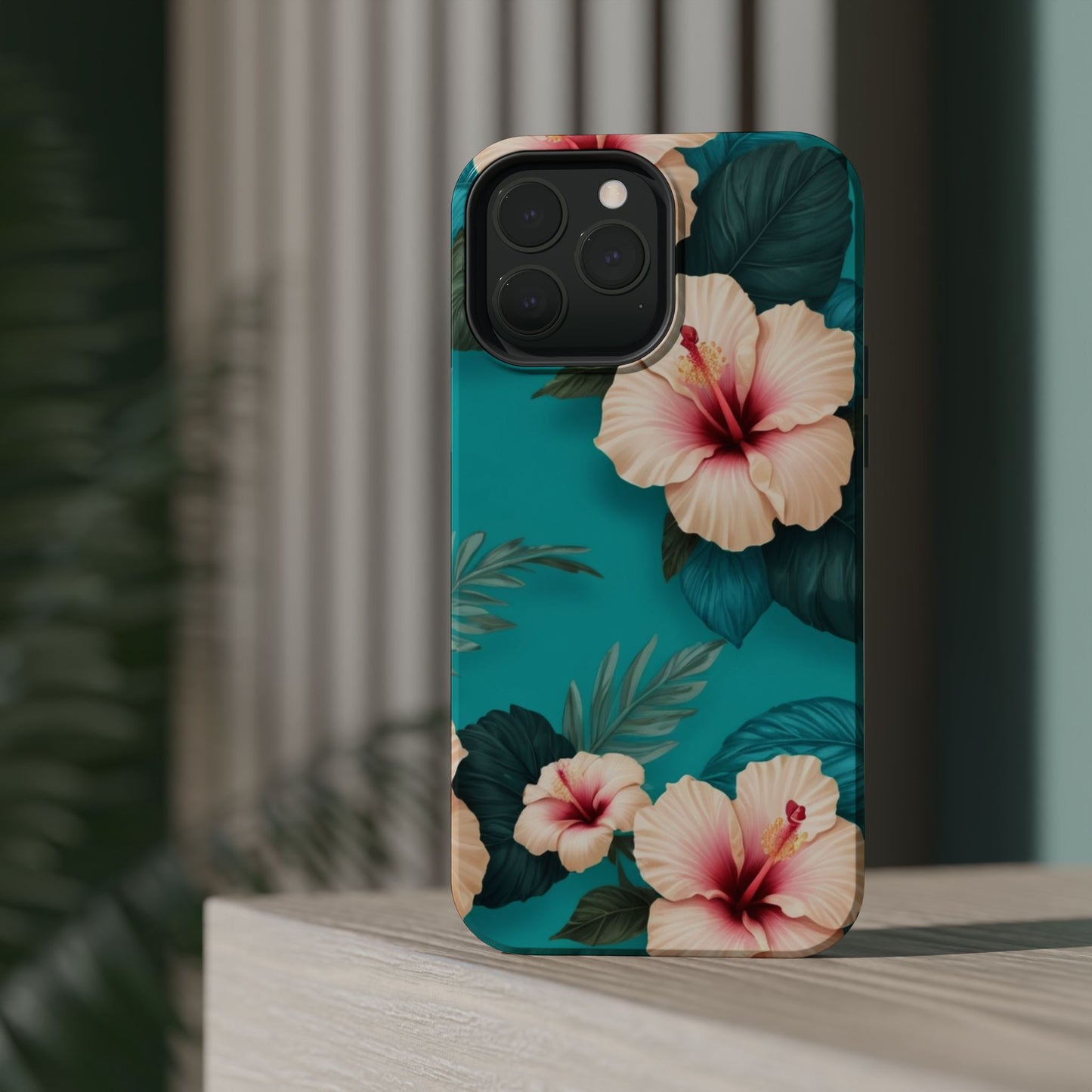 Tropical Floral Magnetic Tough Phone Case for iPhone 16 15 14 13