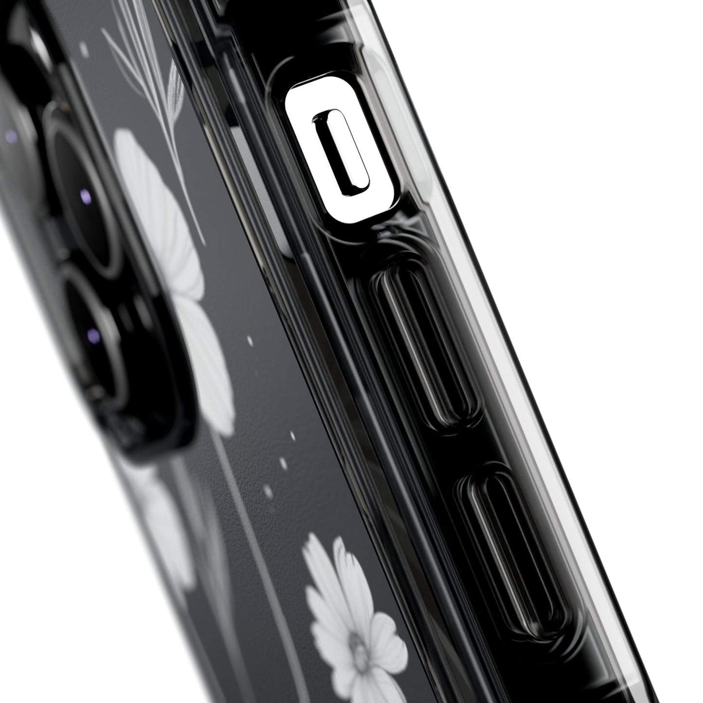 Elegant Floral Magnetic Clear Impact Case for iPhone 16 15 14