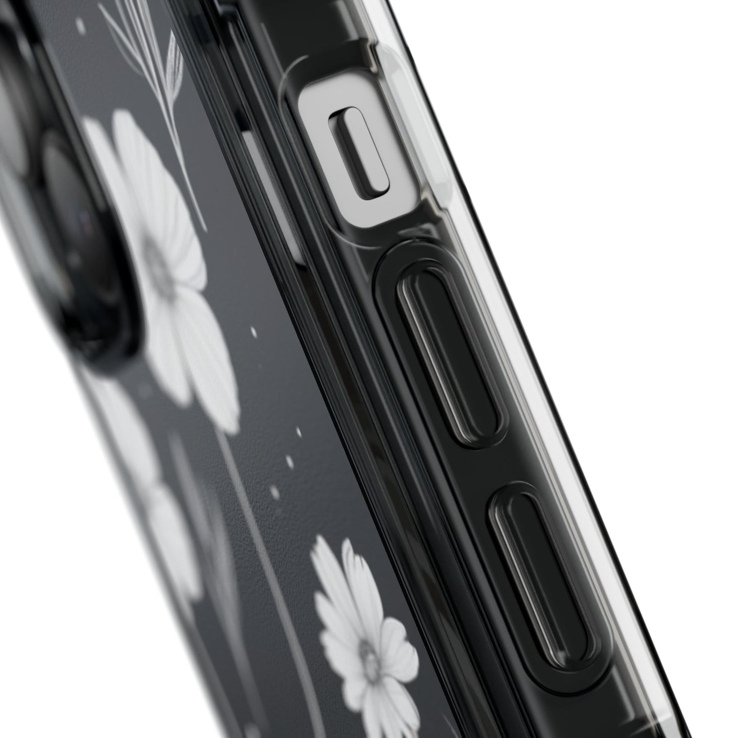Elegant Floral Magnetic Clear Impact Case for iPhone 16 15 14