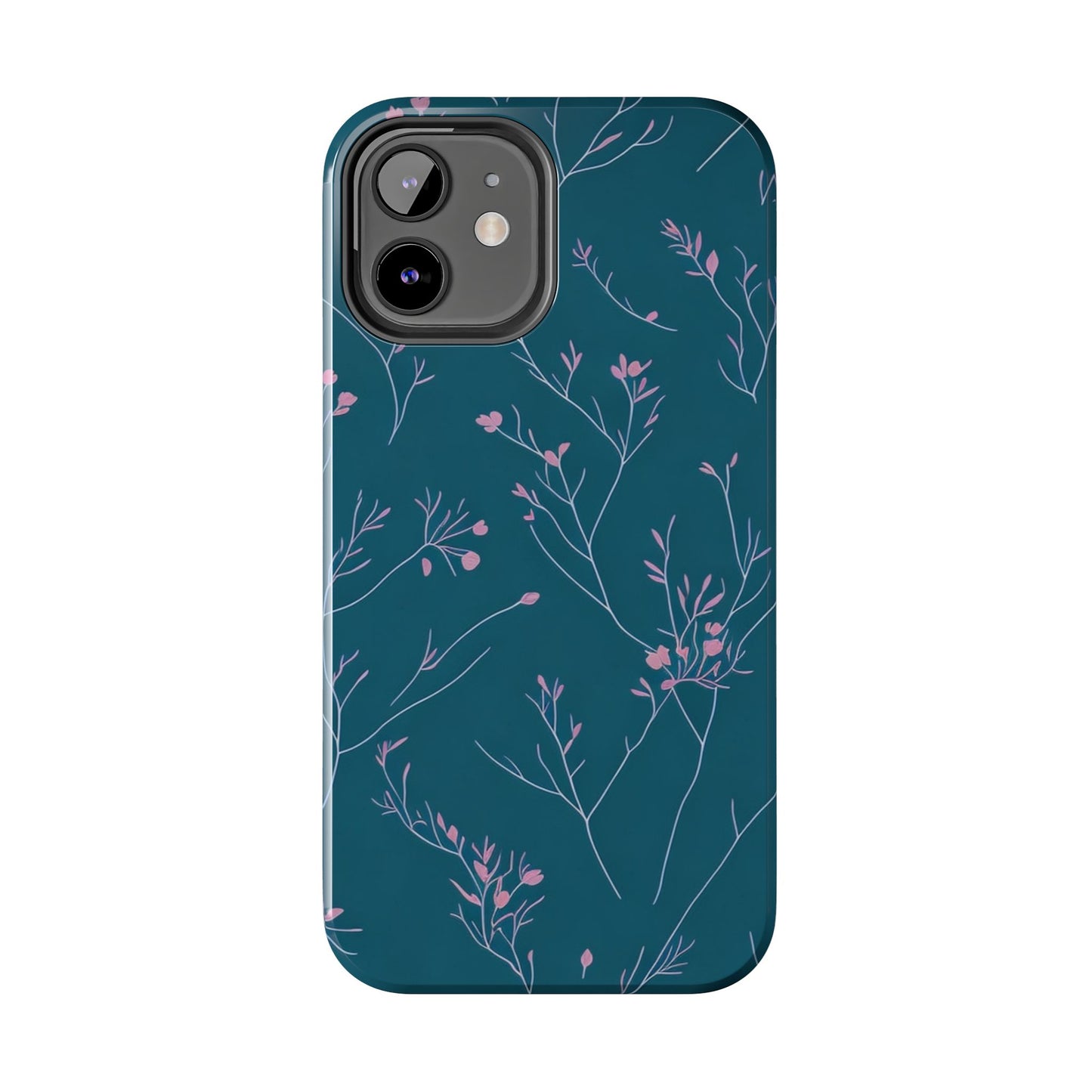Teal Floral Tough Phone Case