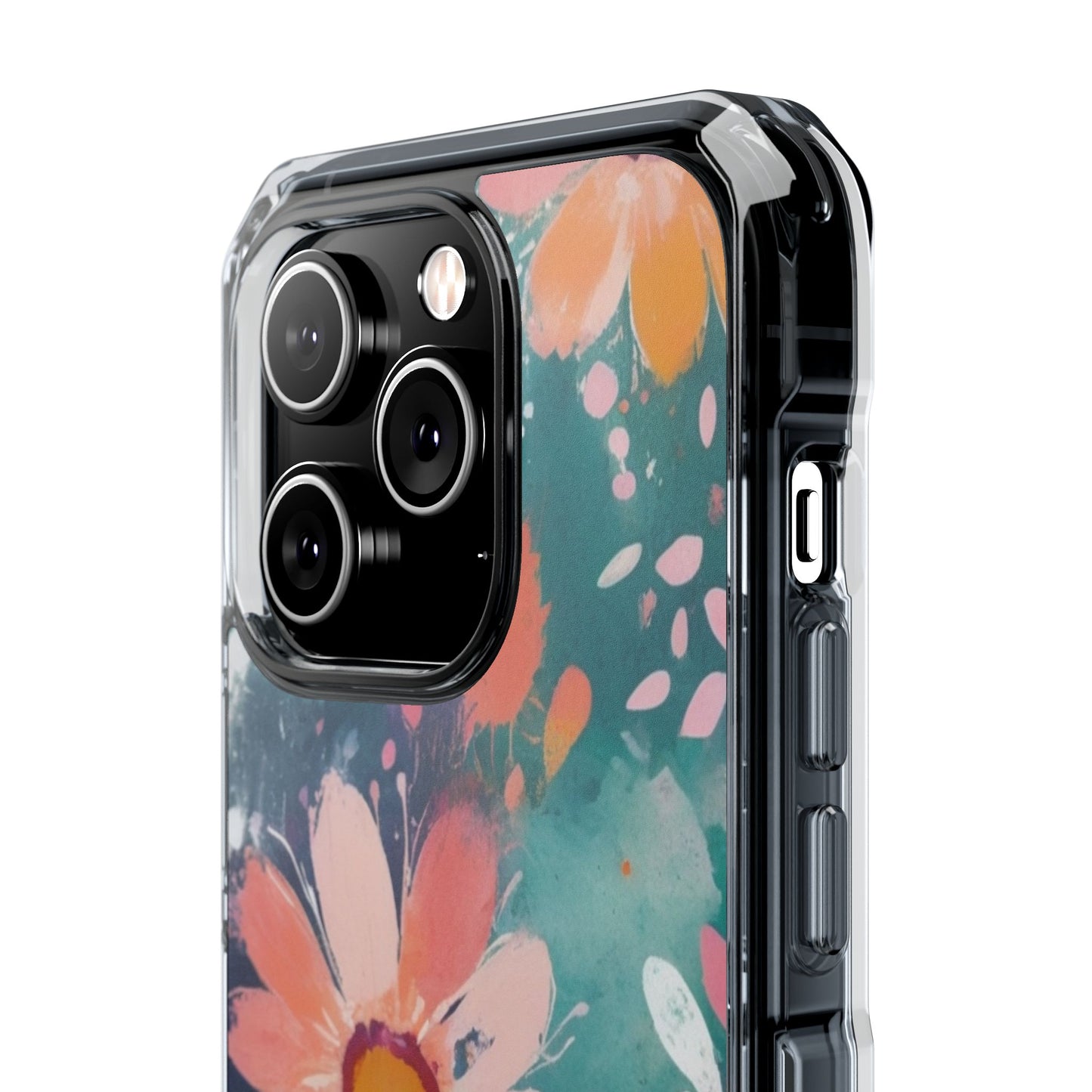 Pastel Floral Magnetic Clear Impact Case for iPhone 16 15 14