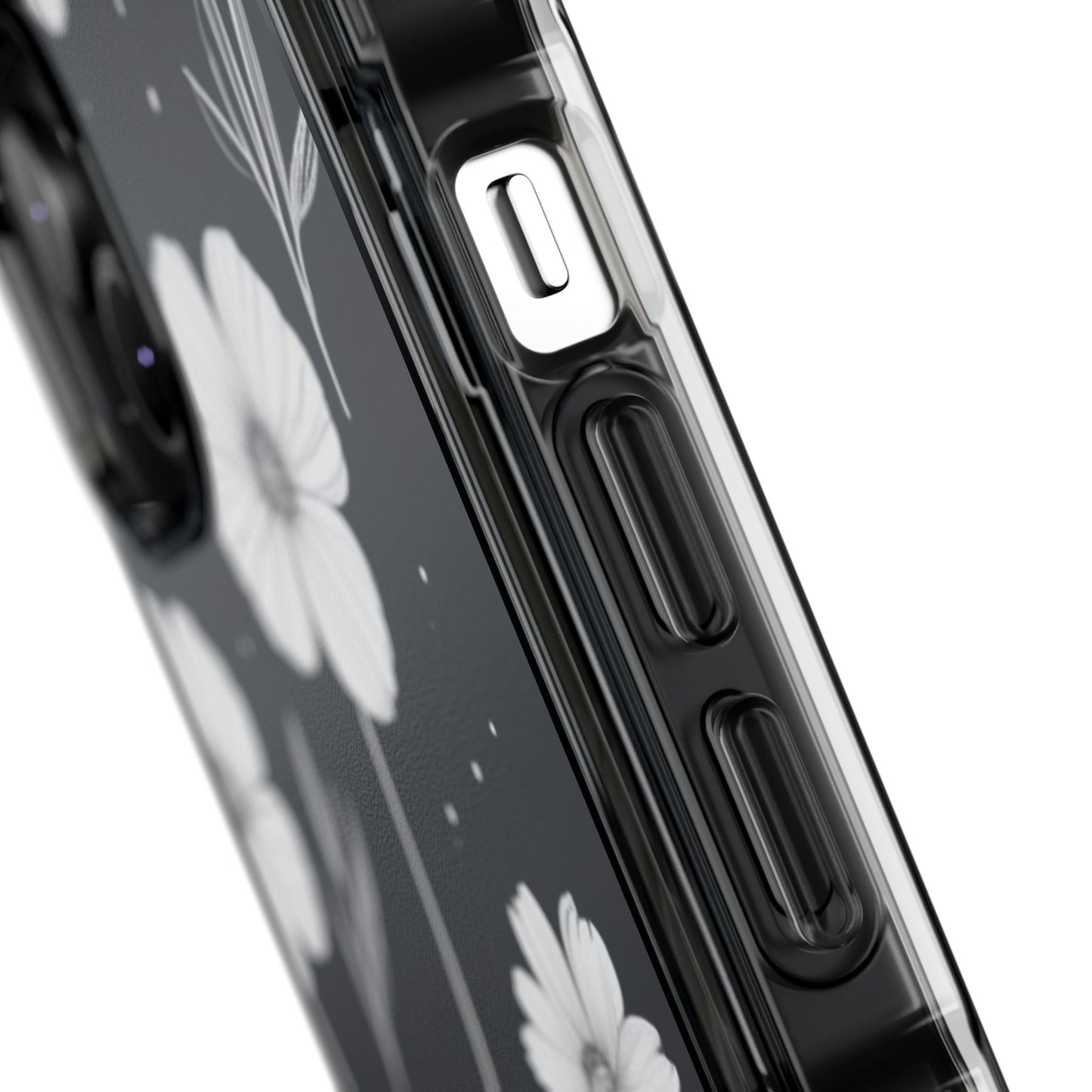 Elegant Floral Magnetic Clear Impact Case for iPhone 16 15 14