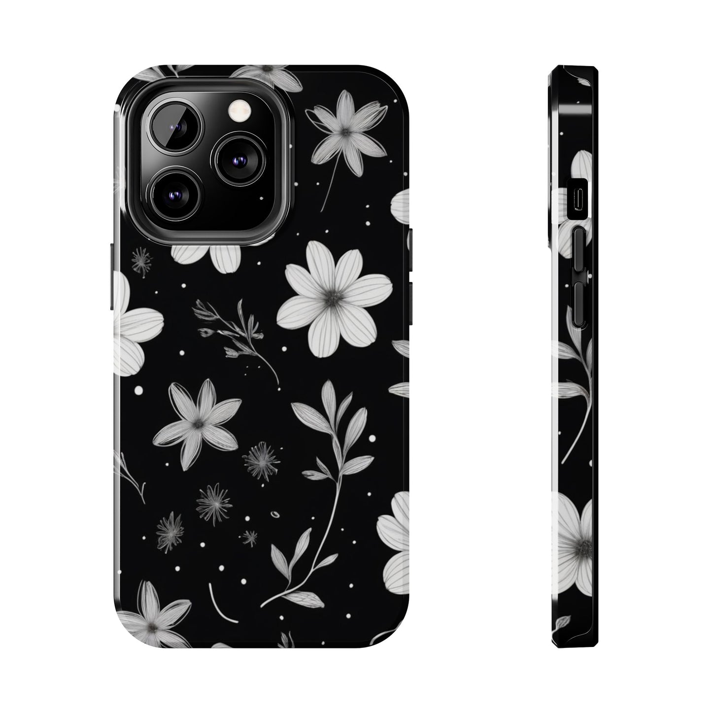 Elegant Floral Tough Phone Case for iPhone 16 15 14 13 12 11 X 8 7 Samsung Galaxy S24 S23 S22 S21