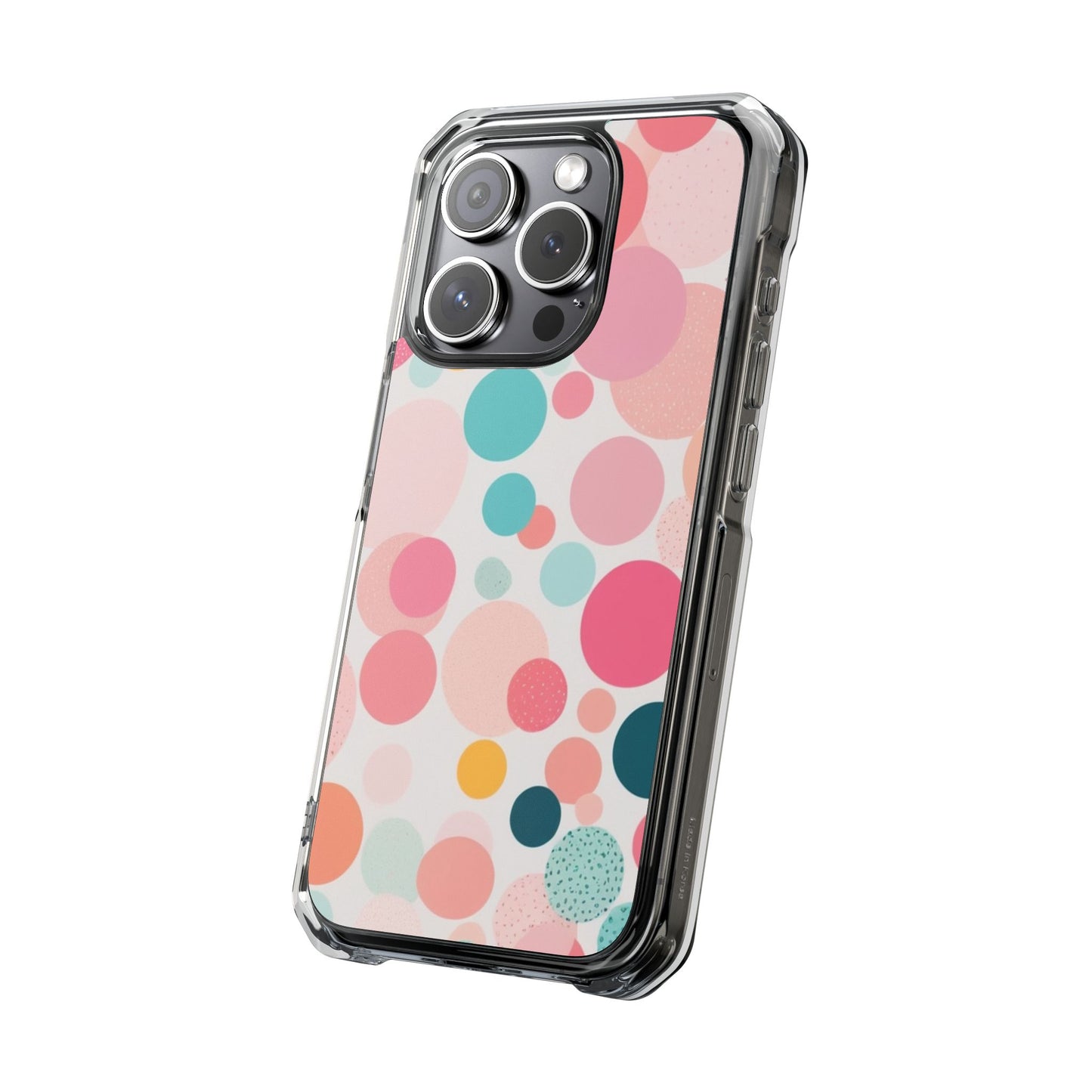 Colorful Polka Dot Magnetic Clear Impact Case for iPhone 16 15 14