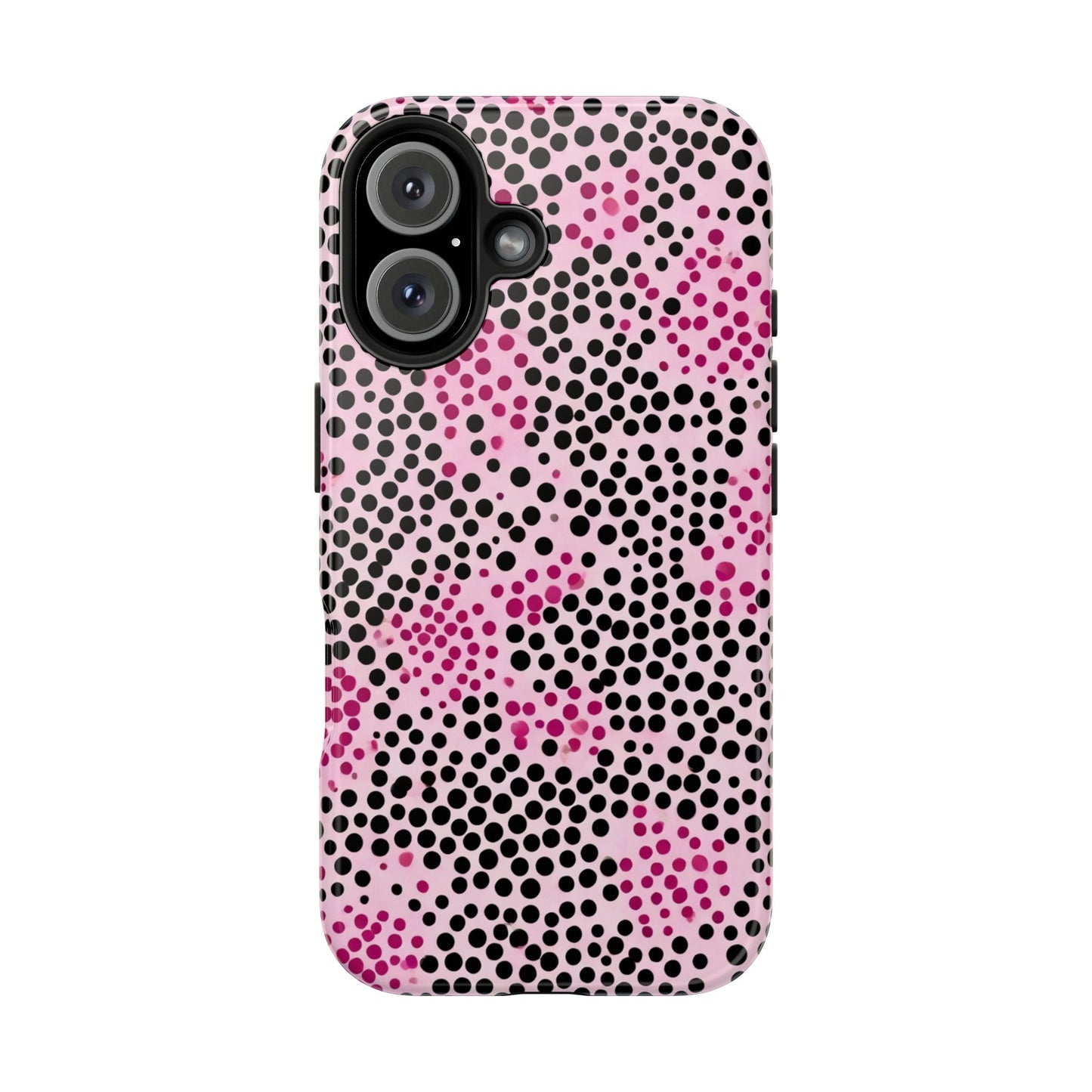 Pink and Black Dot Design Tough Phone Case