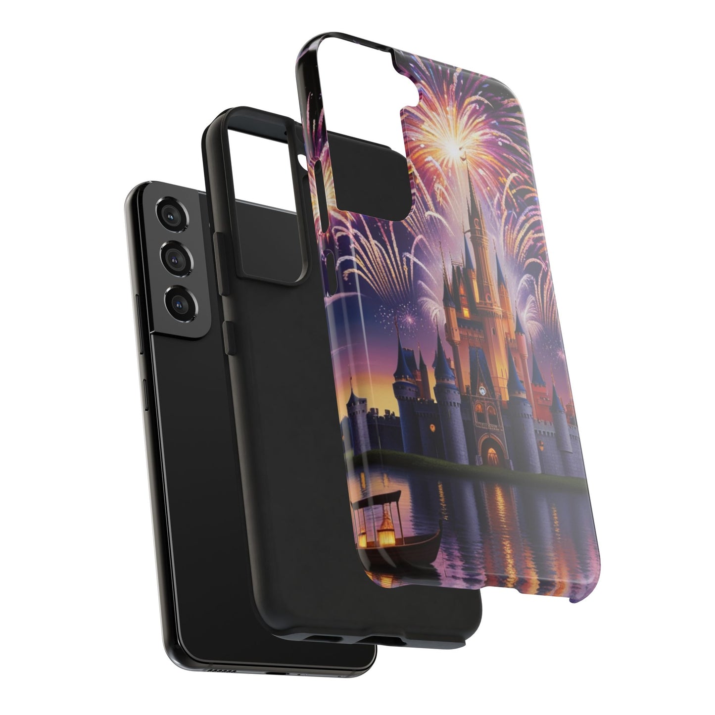 Magical Castle and Fireworks Tough Phone Case for iPhone 16 15 14 13 12 11 X 8 7 Samsung Galaxy S24 S23 S22 S21